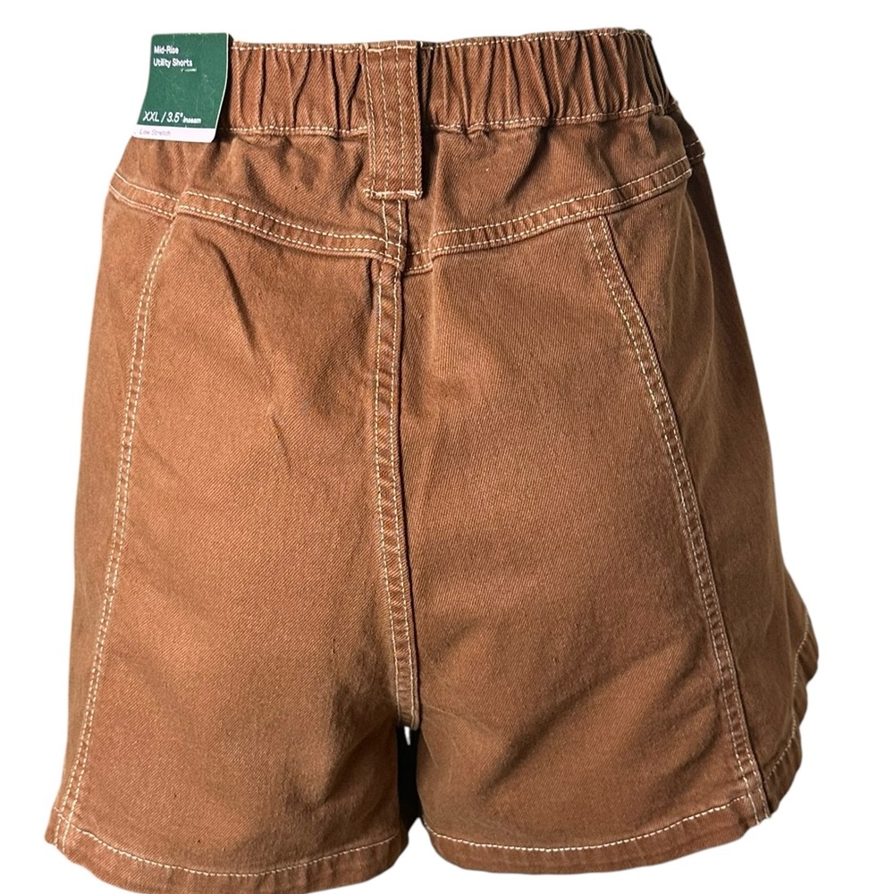 Mid-Rise Utility Shorts Brown - Picture 3 of 16
